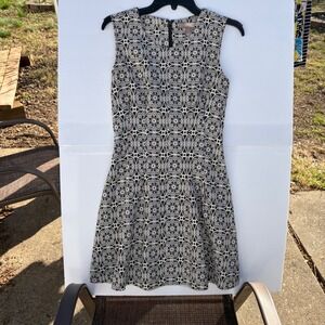 Forever 21 Contemporary Black White Lace Medallion Fit Flare Dress Womens Medium